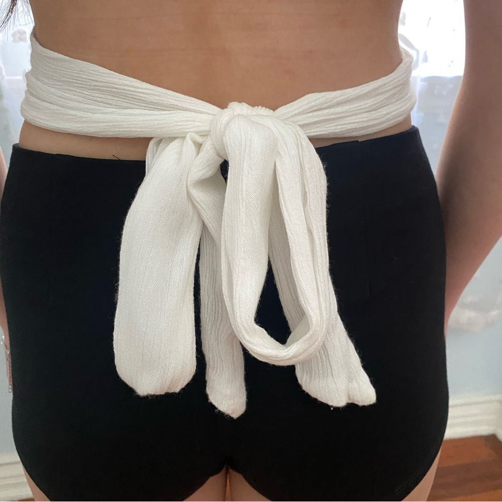 Free People Endless Summer Fly Away Halter Cropped Top in White Women's Size XS - Picture 12 of 15